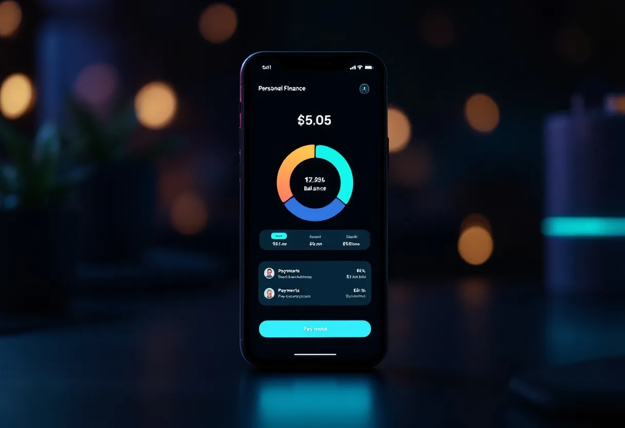Nomo personal-finance mobile app on a smartphone